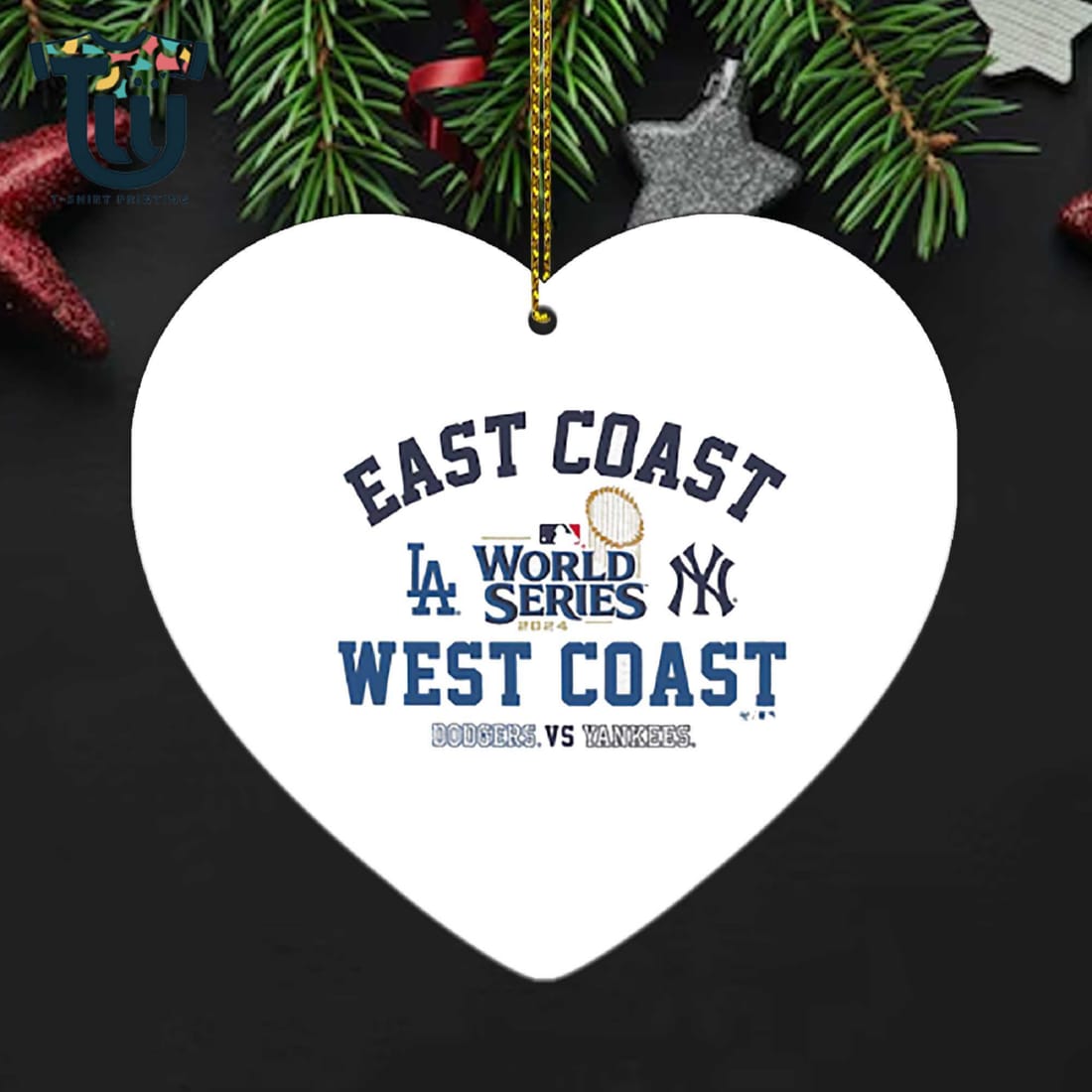Los Angeles Dodgers Vs New York Yankees 2024 World Series Matchup Ornament Los Angeles Dodgers Vs New York Yankees 2024 World Series Matchup Ornament