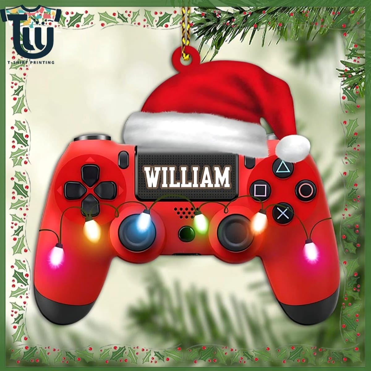 Personalized Name Gaming Hand Play Christmas Light Gaming Ornament Personalized Name Gaming Hand Play Christmas Light Gaming Ornament