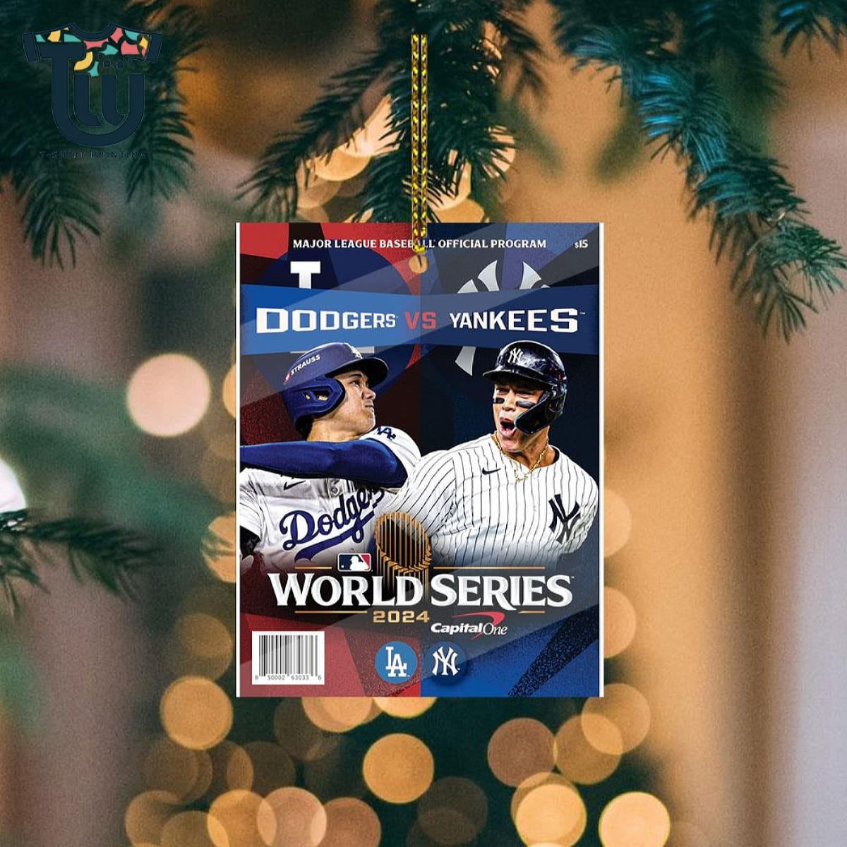 New York Yankees Vs Los Angeles Dodgers 2024 World Series Program Ornament New York Yankees Vs Los Angeles Dodgers 2024 World Series Program Ornament