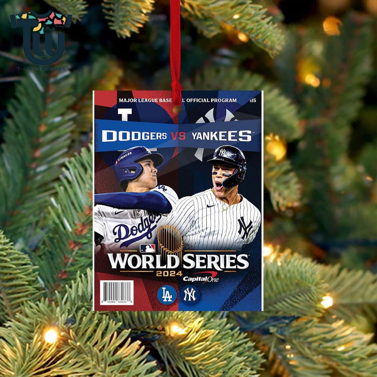 New York Yankees Vs Los Angeles Dodgers 2024 World Series Program Ornament New York Yankees Vs Los Angeles Dodgers 2024 World Series Program Ornament