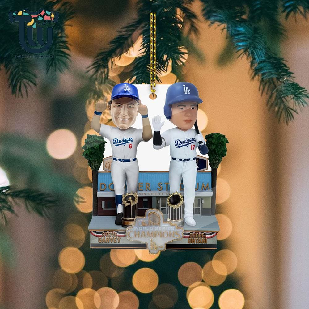 Steve Garvey Shohei Ohtani La Dodgers 1981- 2024 World Series Champions Then And Now Ornament Steve Garvey Shohei Ohtani La Dodgers 1981- 2024 World Series Champions Then And Now Ornament