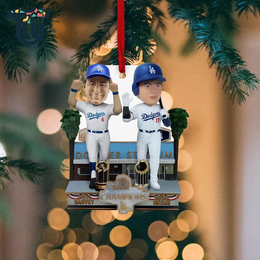 Steve Garvey Shohei Ohtani La Dodgers 1981- 2024 World Series Champions Then And Now Ornament Steve Garvey Shohei Ohtani La Dodgers 1981- 2024 World Series Champions Then And Now Ornament