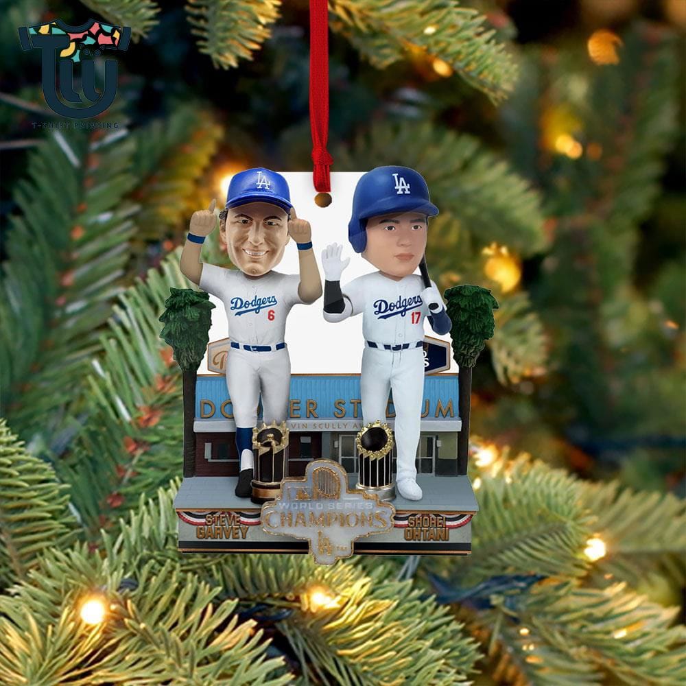 Steve Garvey Shohei Ohtani La Dodgers 1981- 2024 World Series Champions Then And Now Ornament Steve Garvey Shohei Ohtani La Dodgers 1981- 2024 World Series Champions Then And Now Ornament