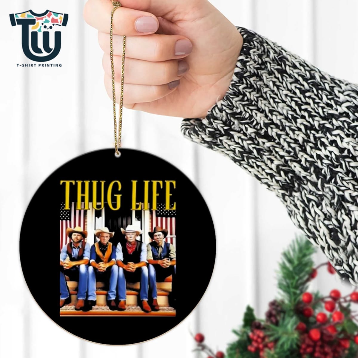 Thug Life Trump Elon Musk Ornament Thug Life Trump Elon Musk Ornament