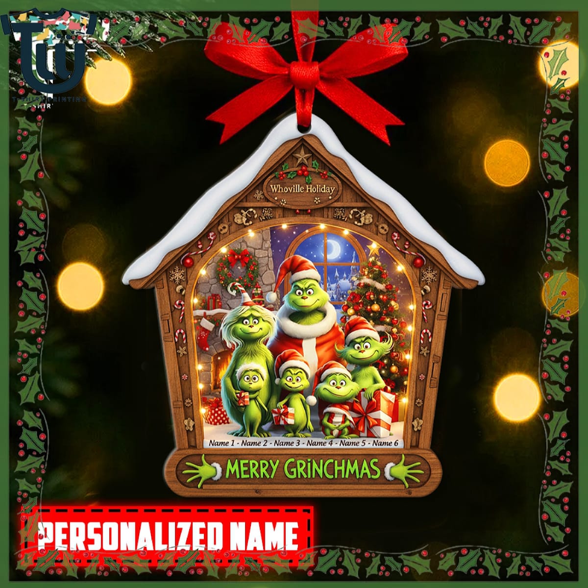 Personalized Grinch Merry Grinchmas Family Ornament Personalized Grinch Merry Grinchmas Family Ornament