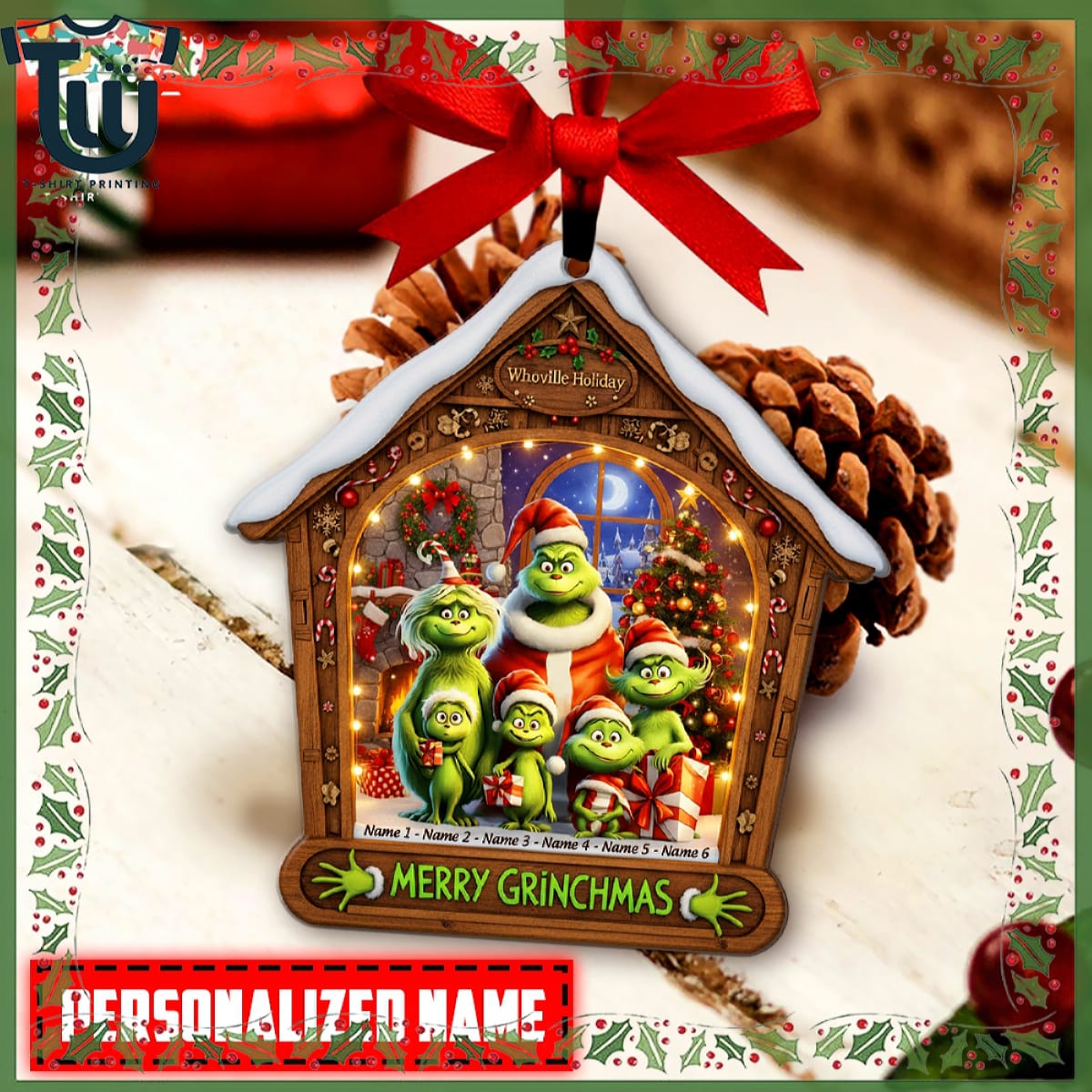 Personalized Grinch Merry Grinchmas Family Ornament Personalized Grinch Merry Grinchmas Family Ornament