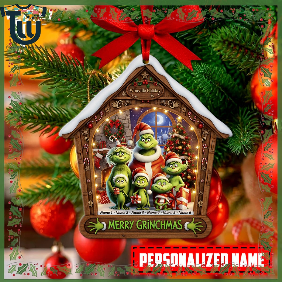 Personalized Grinch Merry Grinchmas Family Ornament Personalized Grinch Merry Grinchmas Family Ornament