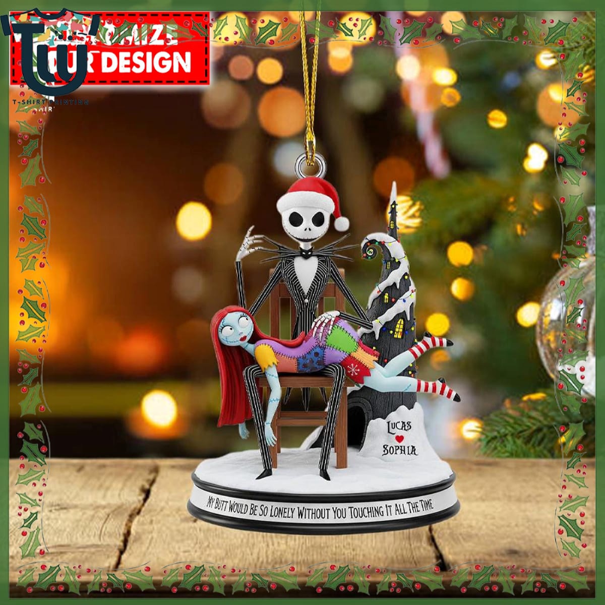 Personalized Humorous Jack And Sally Christmas Ornament Personalized Humorous Jack And Sally Christmas Ornament