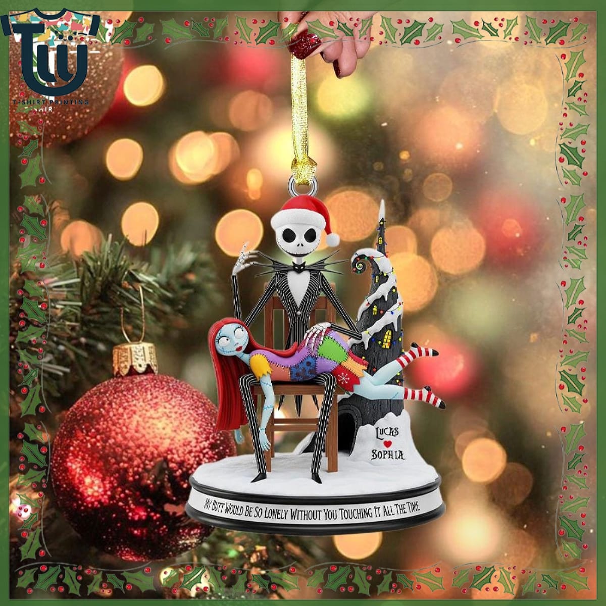 Personalized Humorous Jack And Sally Christmas Ornament Personalized Humorous Jack And Sally Christmas Ornament