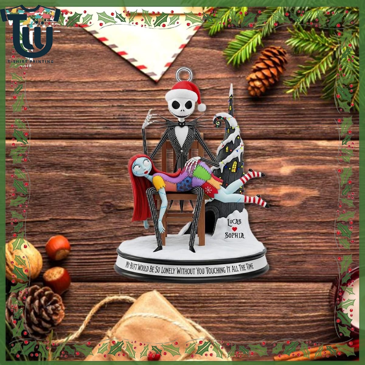 Personalized Humorous Jack And Sally Christmas Ornament Personalized Humorous Jack And Sally Christmas Ornament