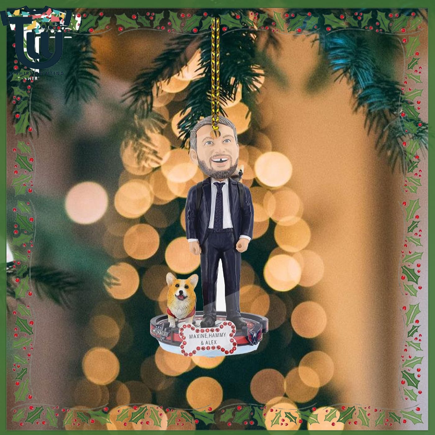 Alex Ovechkin Washington Capitals Maxine & Hammy Pet Christmas Ornament Alex Ovechkin Washington Capitals Maxine & Hammy Pet Christmas Ornament