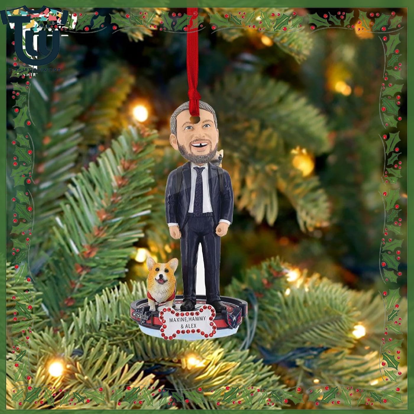 Alex Ovechkin Washington Capitals Maxine & Hammy Pet Christmas Ornament Alex Ovechkin Washington Capitals Maxine & Hammy Pet Christmas Ornament