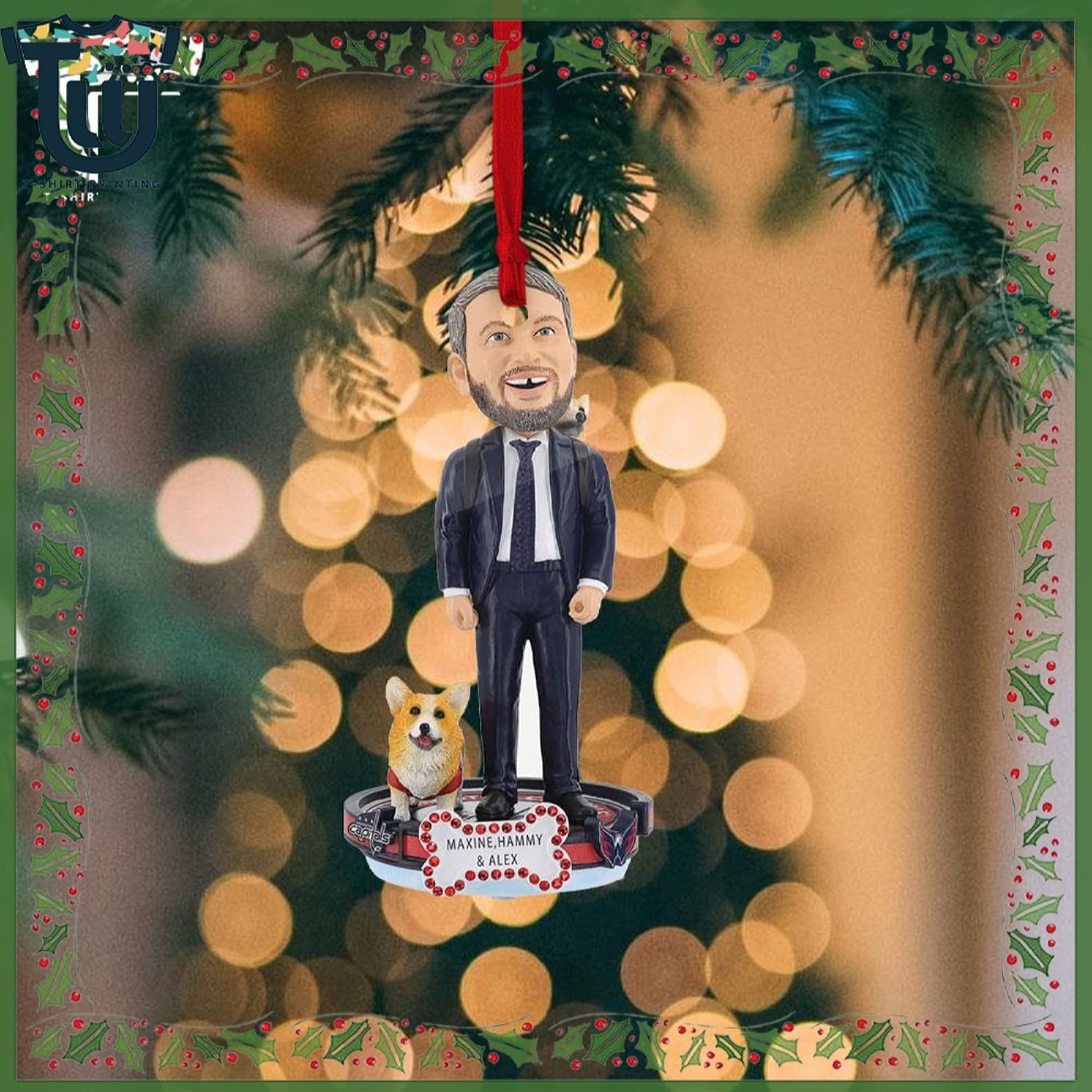 Alex Ovechkin Washington Capitals Maxine & Hammy Pet Christmas Ornament Alex Ovechkin Washington Capitals Maxine & Hammy Pet Christmas Ornament