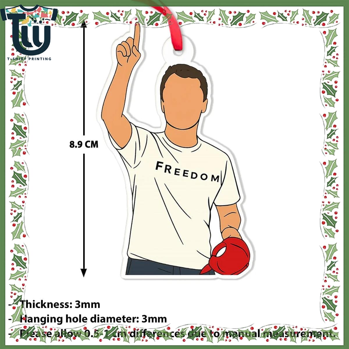 Charlie Kirk Freedom Shirt Christmas Ornament