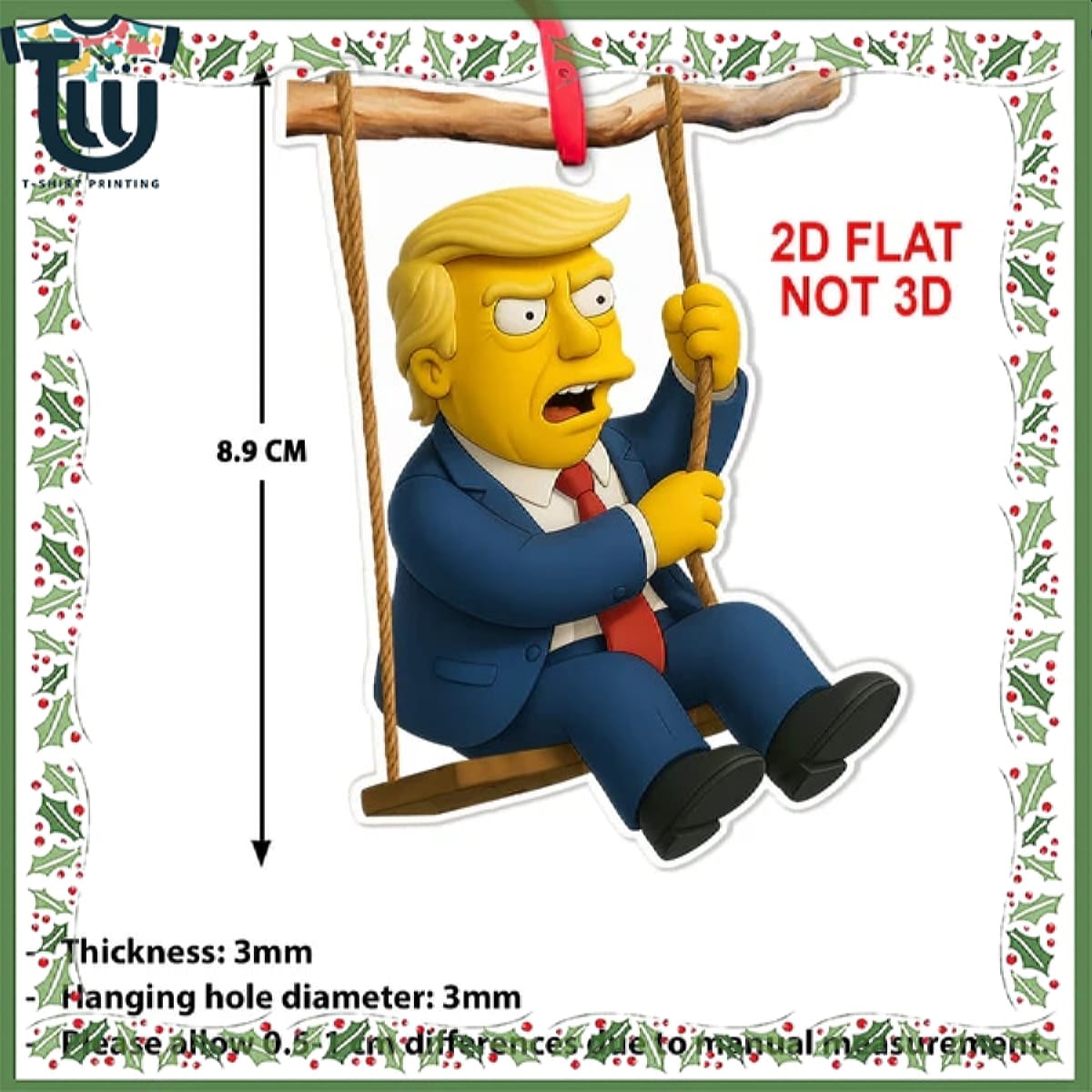 Donald Trump Cartoon The Simpsons Style Trump Christmas Ornament Donald Trump Cartoon The Simpsons Style Trump Christmas Ornament