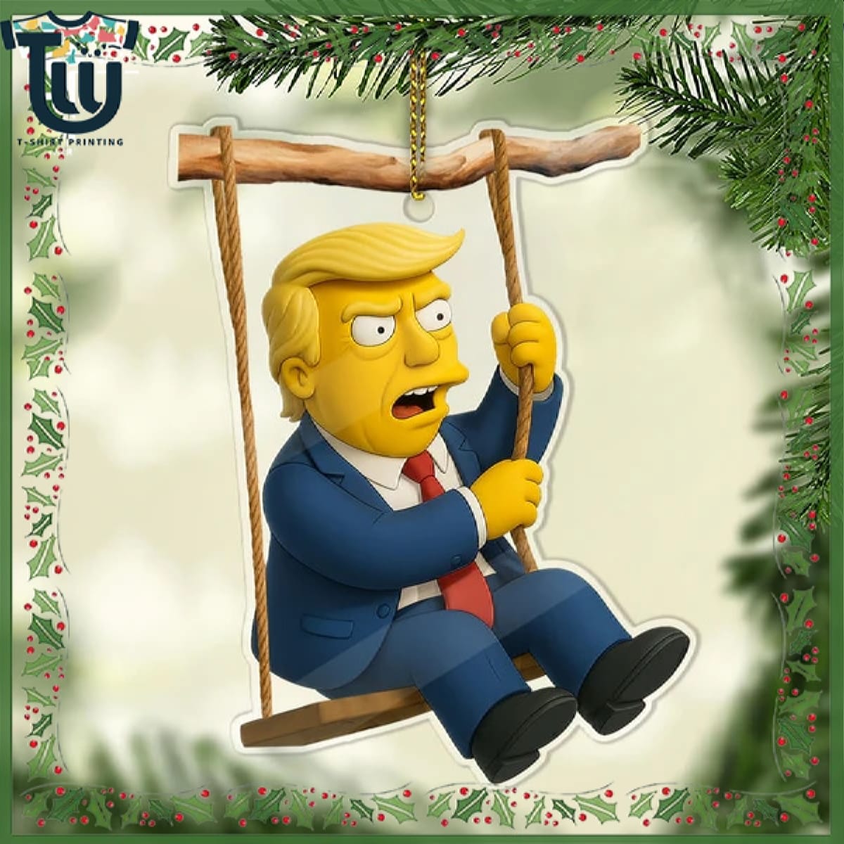 Donald Trump Cartoon The Simpsons Style Trump Christmas Ornament Donald Trump Cartoon The Simpsons Style Trump Christmas Ornament