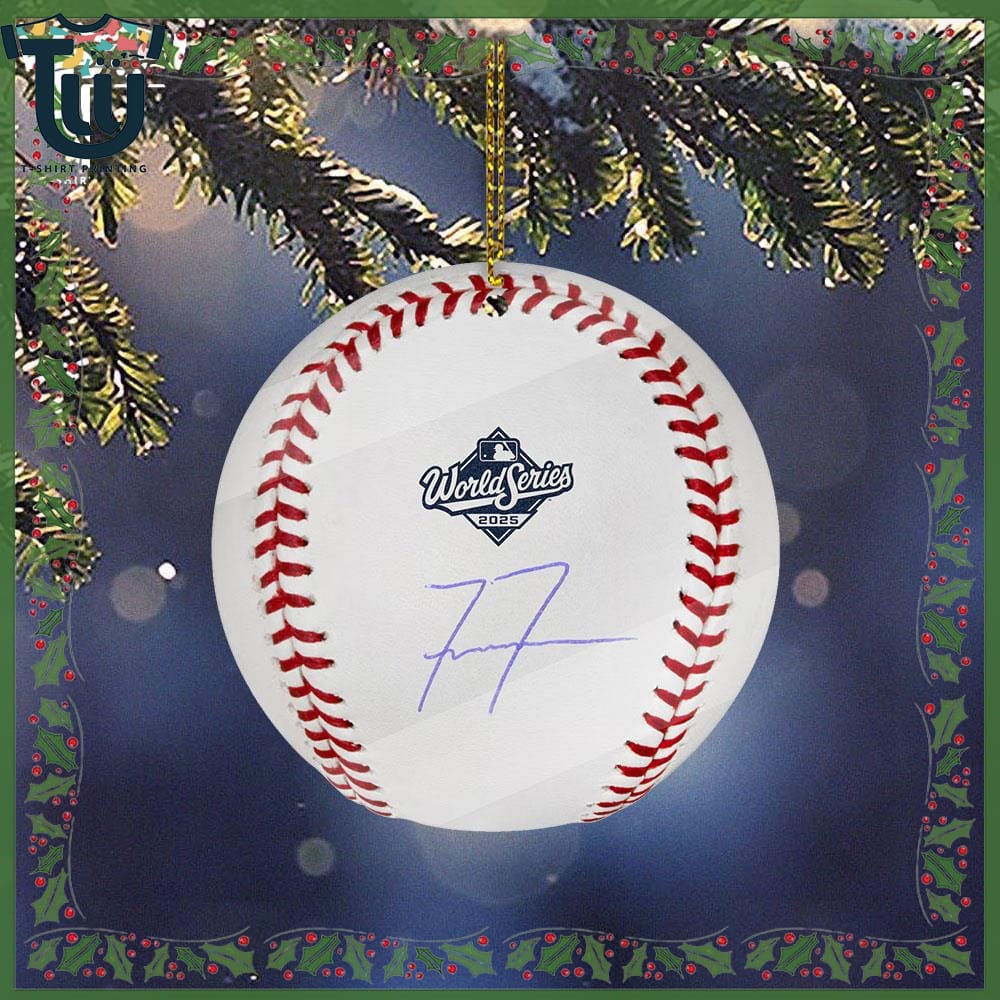 Freddie Freeman Los Angeles Dodgers Autographed 2025 World Series Baseball Christmas Ornament Freddie Freeman Los Angeles Dodgers Autographed 2025 World Series Baseball Christmas Ornament