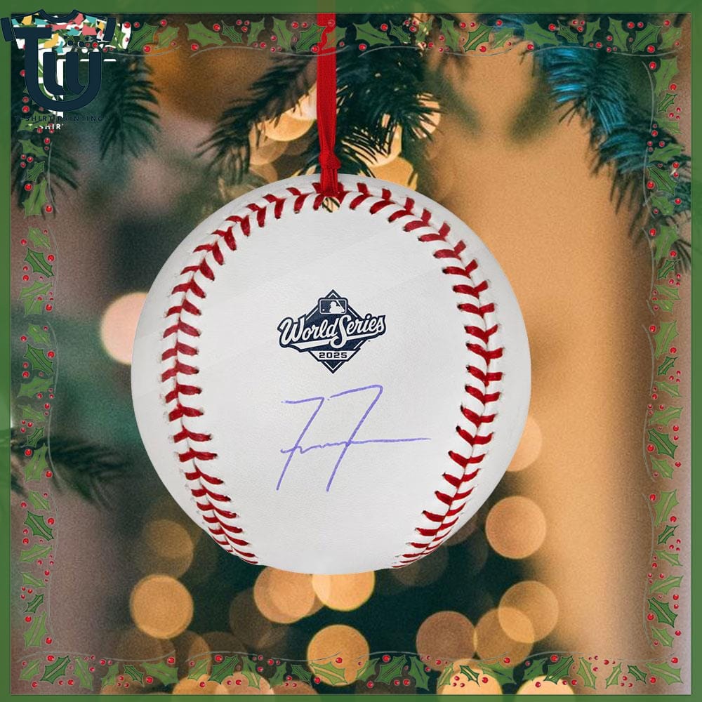 Freddie Freeman Los Angeles Dodgers Autographed 2025 World Series Baseball Christmas Ornament Freddie Freeman Los Angeles Dodgers Autographed 2025 World Series Baseball Christmas Ornament