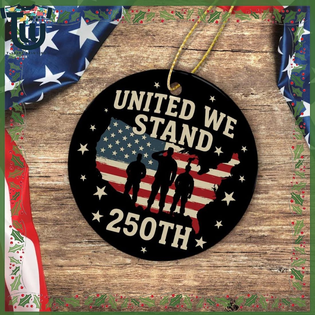 United We Stand 250th Anniversary Usa Veteran Ceramic Ornament United We Stand 250th Anniversary Usa Veteran Ceramic Ornament