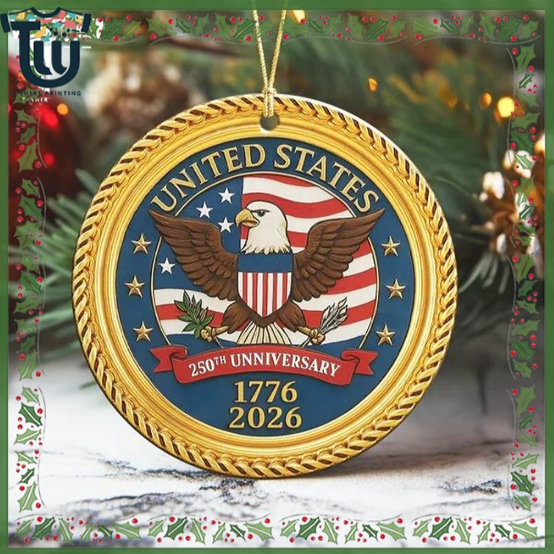 Usa 250th Anniversary Eagle Usa Flag Ceramic Ornaments Patriotic Gifts For Christmas Usa 250th Anniversary Eagle Usa Flag Ceramic Ornaments Patriotic Gifts For Christmas