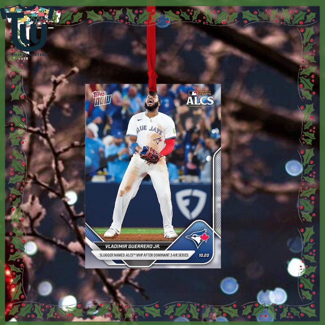 Vladimir Guerrero Jr 2025 Mlb Card Christmas Ornament