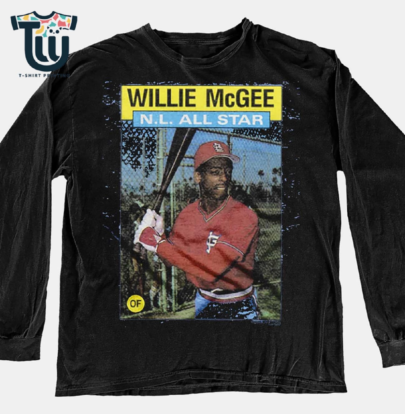 1986 Topps Baseball Willie Mcgee Cardinals Shirt 1986 Topps Baseball Willie Mcgee Cardinals Shirt