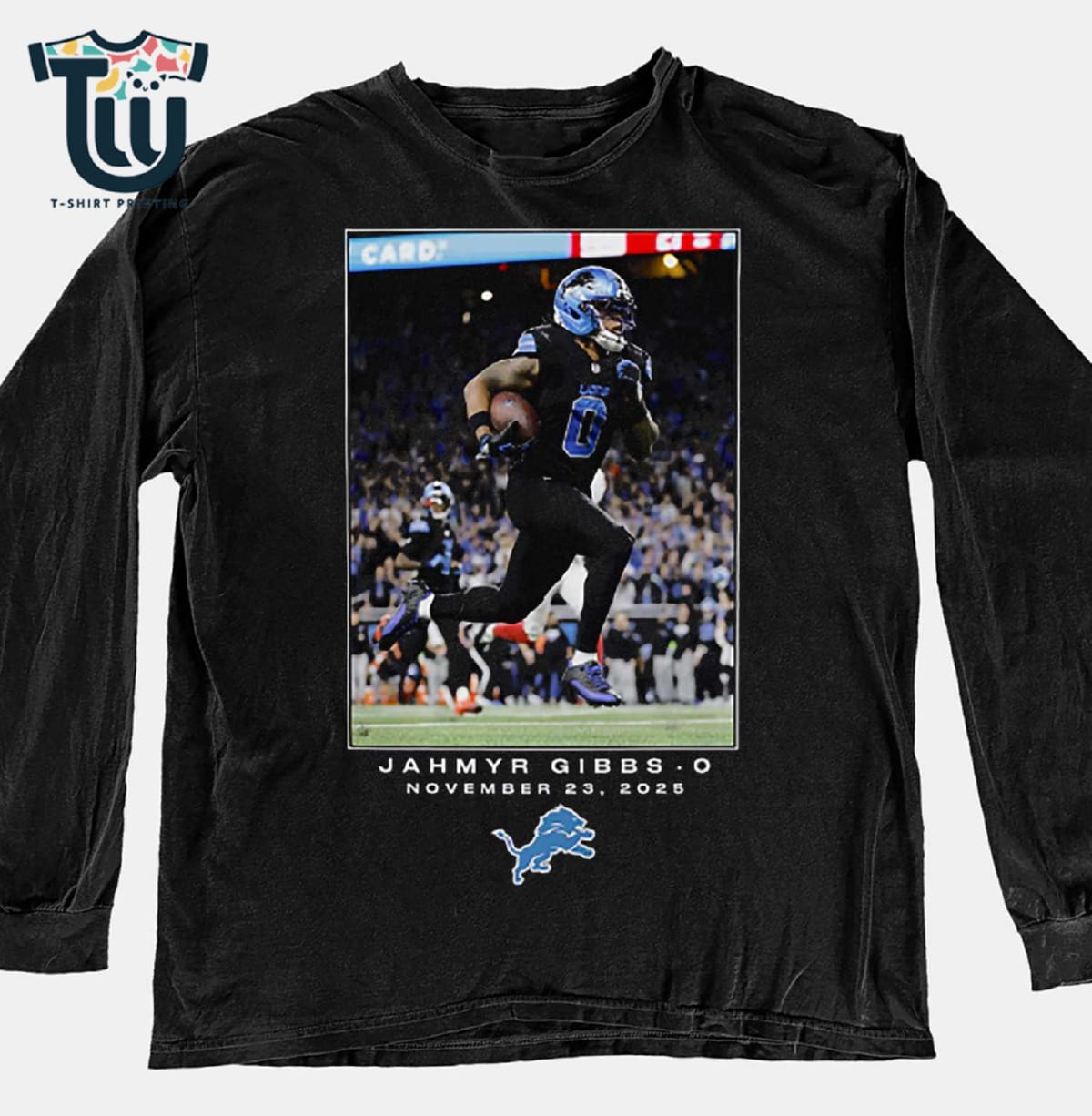 Jahmyr Gibbs Detroit Lions Nfl Flash Features Week 12 T-shirt Jahmyr Gibbs Detroit Lions Nfl Flash Features Week 12 T-shirt