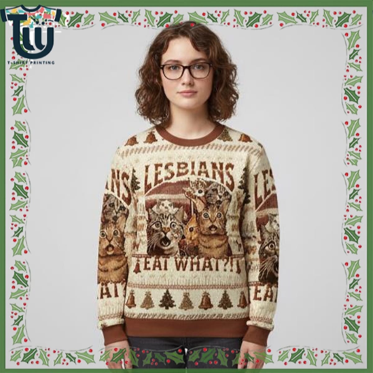 Lesbians Eat What Funny Christmas Ugly Sweater Lesbians Eat What Funny Christmas Ugly Sweater