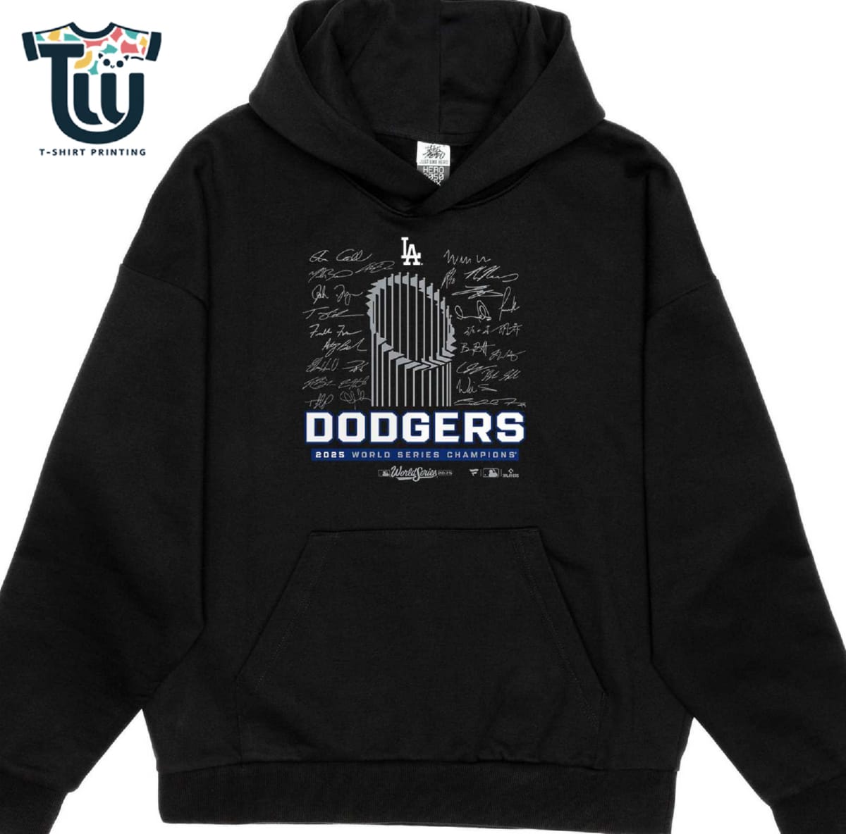 Los Angeles Dodgers 2025 World Series Champions Signature Roster T-shirt Los Angeles Dodgers 2025 World Series Champions Signature Roster T-shirt