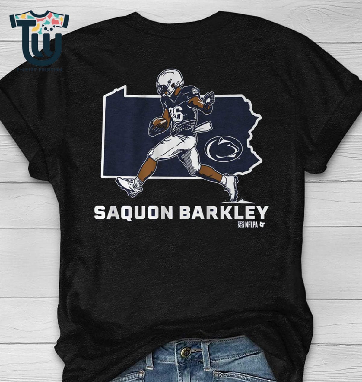 Penn State Football Saquon Barkley State Star T-shirt Penn State Football Saquon Barkley State Star T-shirt