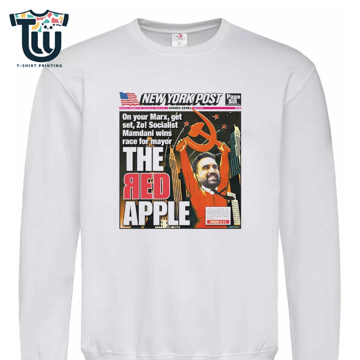 The Red Apple New York Post Shirt The Red Apple New York Post Shirt