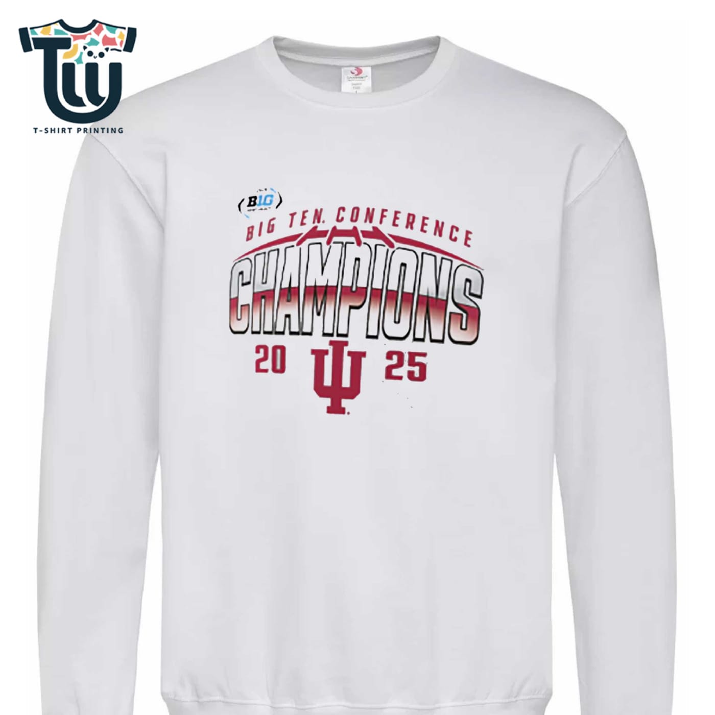 Indiana Hoosiers 2025 Big Ten Football Champions Endzone Speed T-shirt Indiana Hoosiers 2025 Big Ten Football Champions Endzone Speed T-shirt