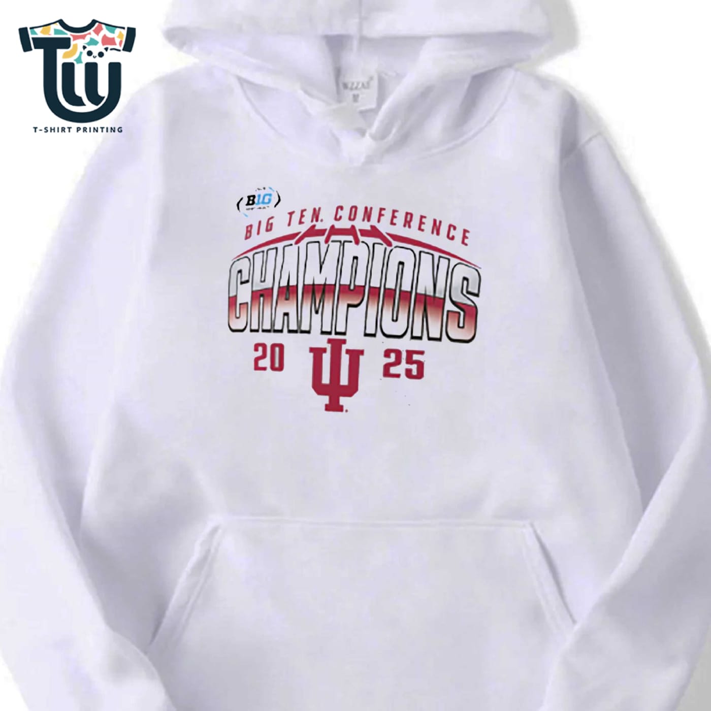 Indiana Hoosiers 2025 Big Ten Football Champions Endzone Speed T-shirt Indiana Hoosiers 2025 Big Ten Football Champions Endzone Speed T-shirt