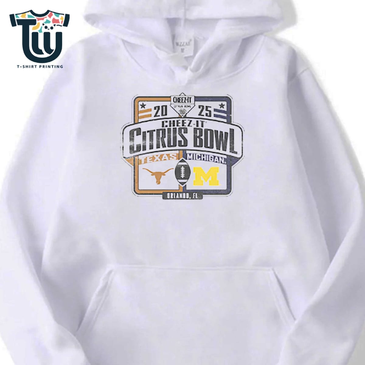 Michigan Wolverines Vs Texas Longhorns 2025 Cheez-it Citrus Bowl Matchup T-shirt Michigan Wolverines Vs Texas Longhorns 2025 Cheez-it Citrus Bowl Matchup T-shirt